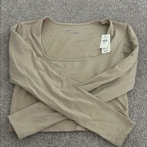 Aerie Beige Long Sleeve Top
